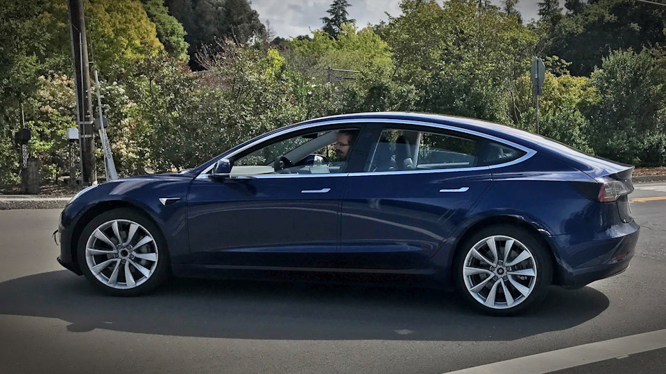 All Leaked Spy Shots Of The Blue Tesla Model 3