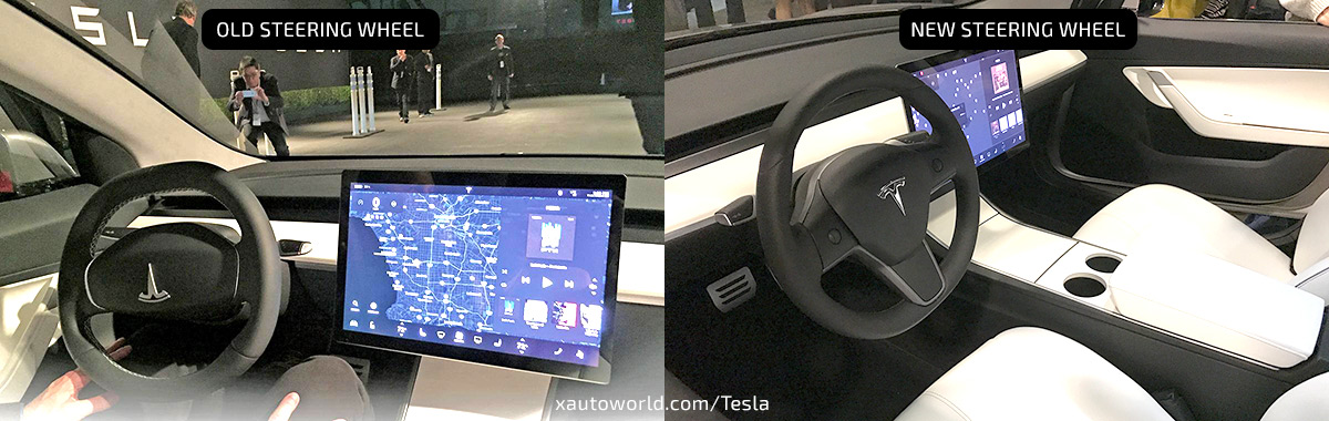 Old vs New Tesla Model 3 Steering Wheel