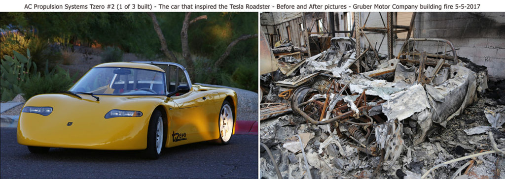 tZero before and after the fire at Gruber Motor Company