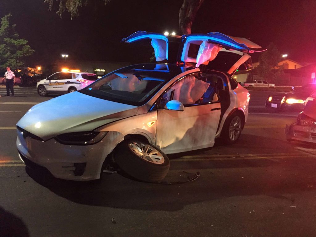 Man survives a fatal crash credits Model X