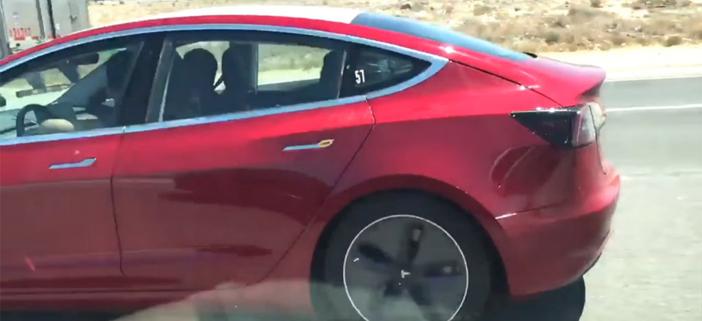 Tesla Model 3 Release Candidate Seen With Camouflaged Roof