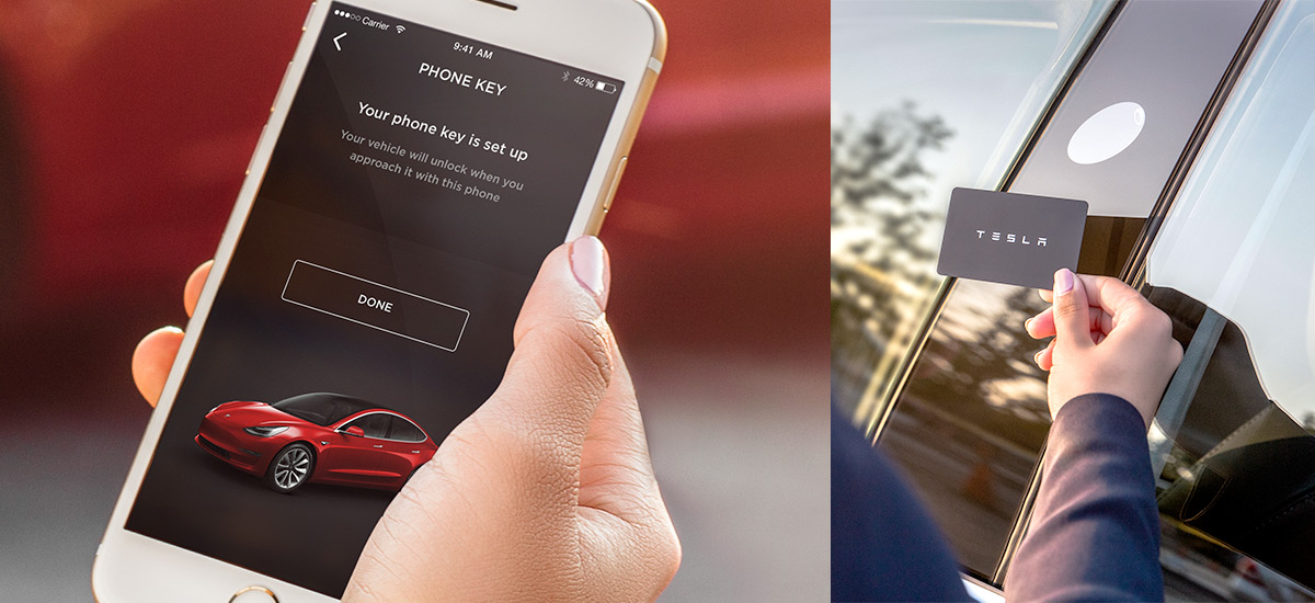 Tesla Model 3 phone app and Key Card official HD photos