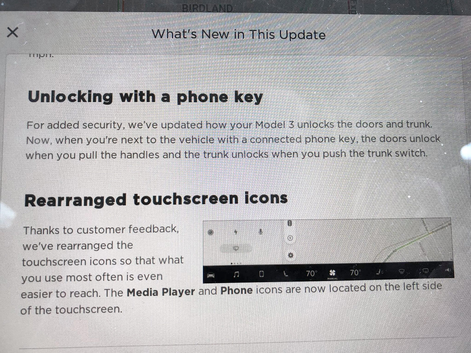Unlock Tesla Model 3 with Phone Key and Rearranged Touchscreen Icons