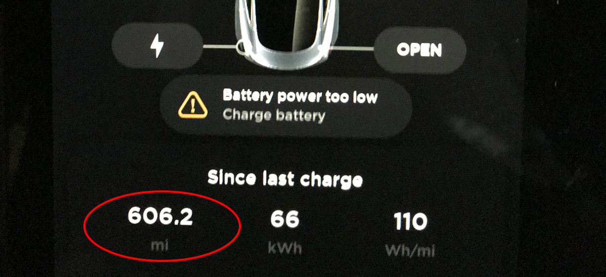 Tesla Model 3 hypermiling record of 606 miles
