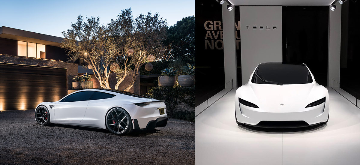 New Tesla Roadster pictures and showcase at Grand Basel
