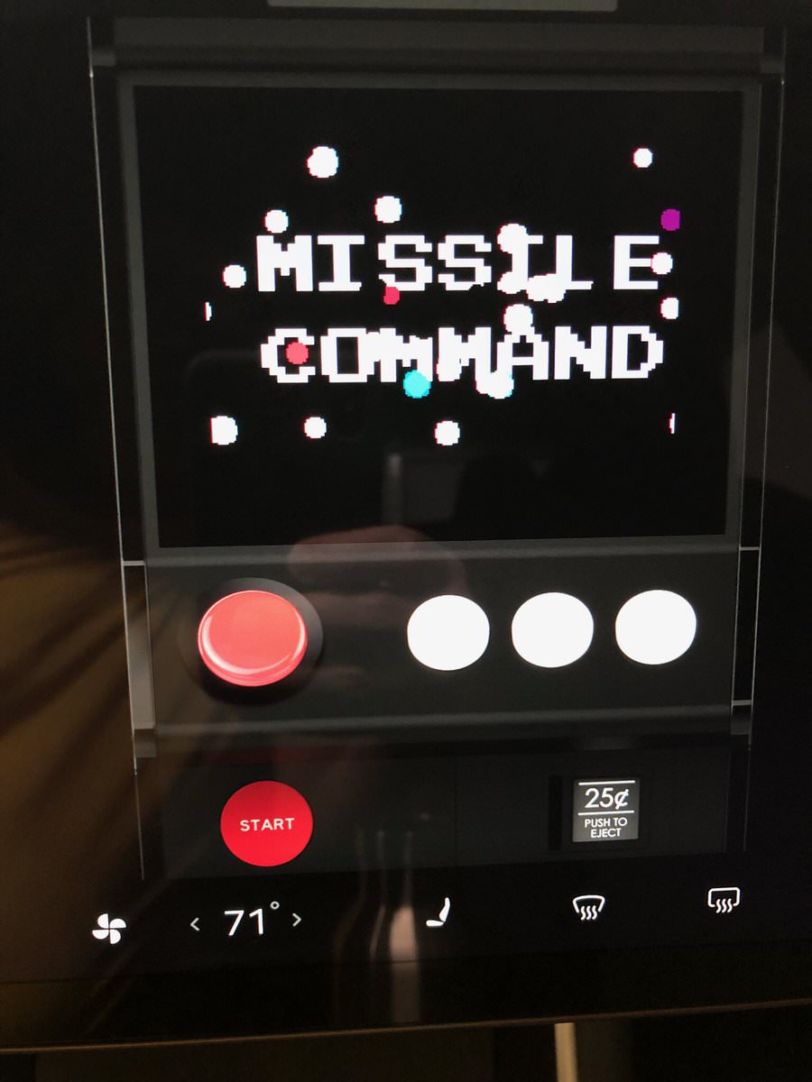 Missile Command TeslAtari game easter egg (V9.0 Tesla Update)