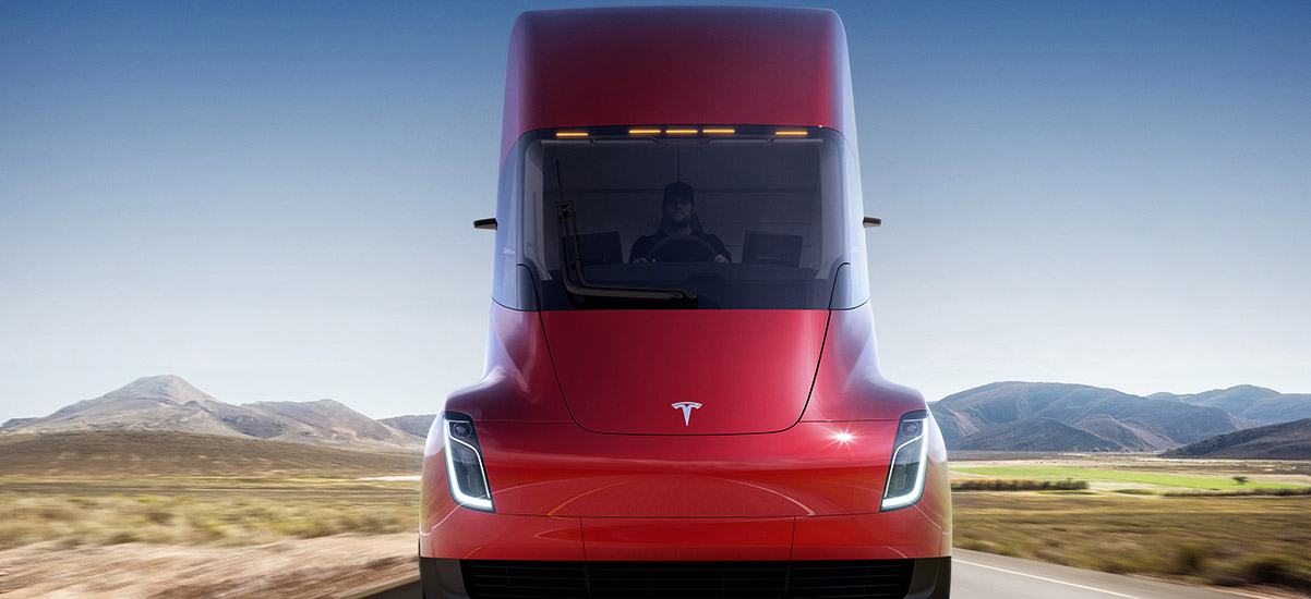 Tesla Semi Truck - Front Profile in Red