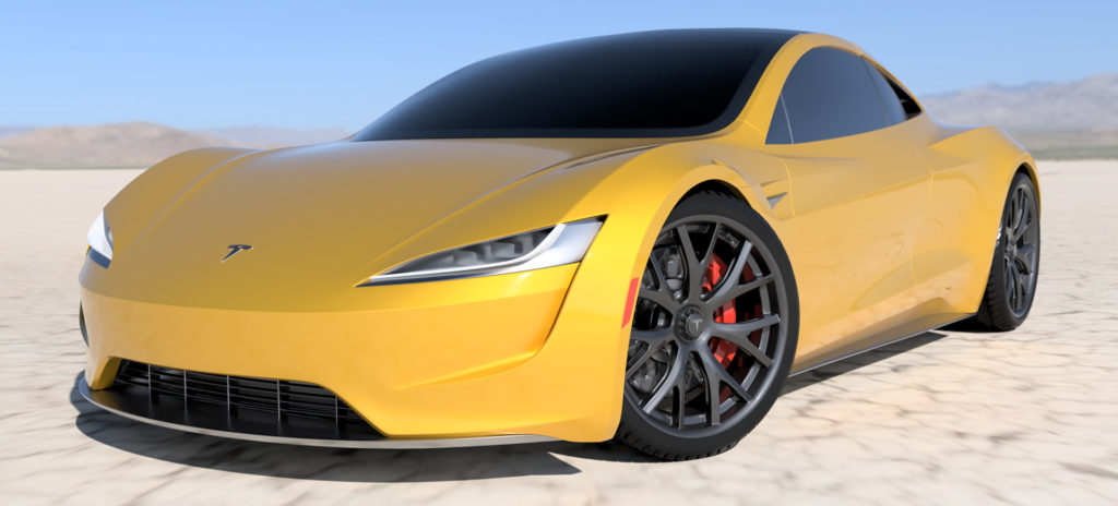2020 Tesla Roadster Render in Yellow