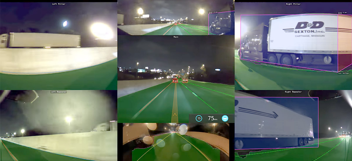 Tesla Autopilot Vision at night
