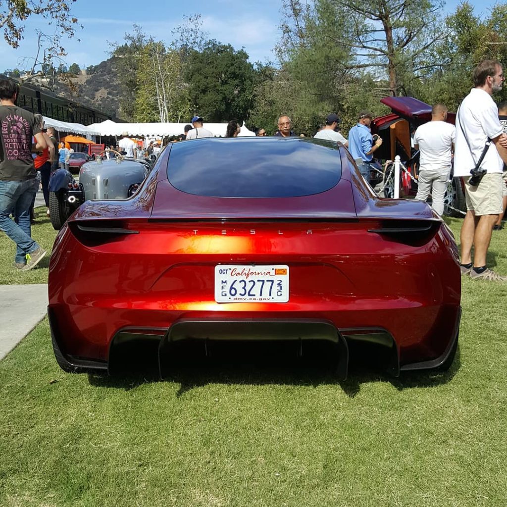 2020 Tesla Roadster at the ArtCenter College of Design in California - Rear View