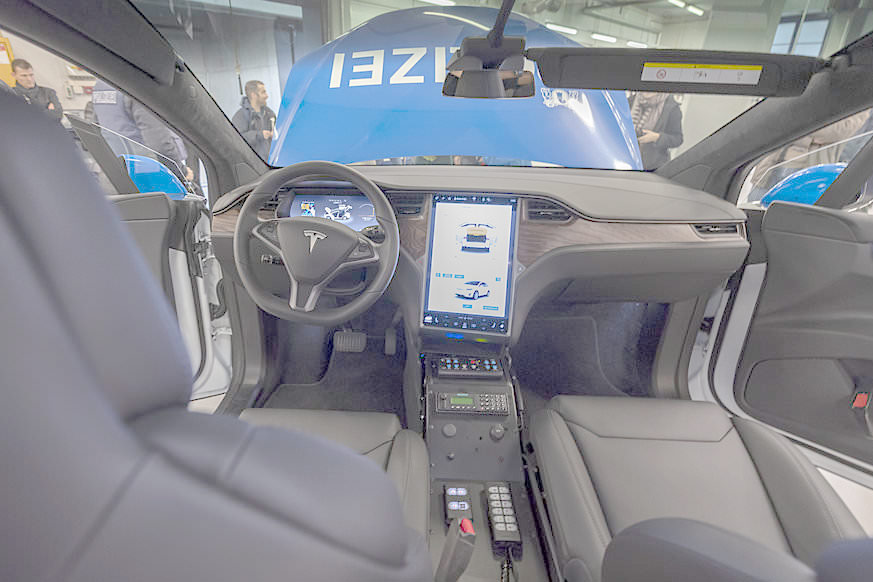 Basel City Police's Tesla Model X 100D - Modified Interior as Police Patrol Car