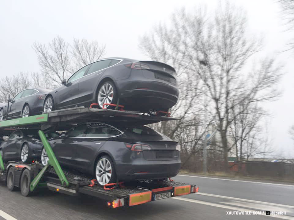European Tesla Model 3 vehicles spotted in Denmark.