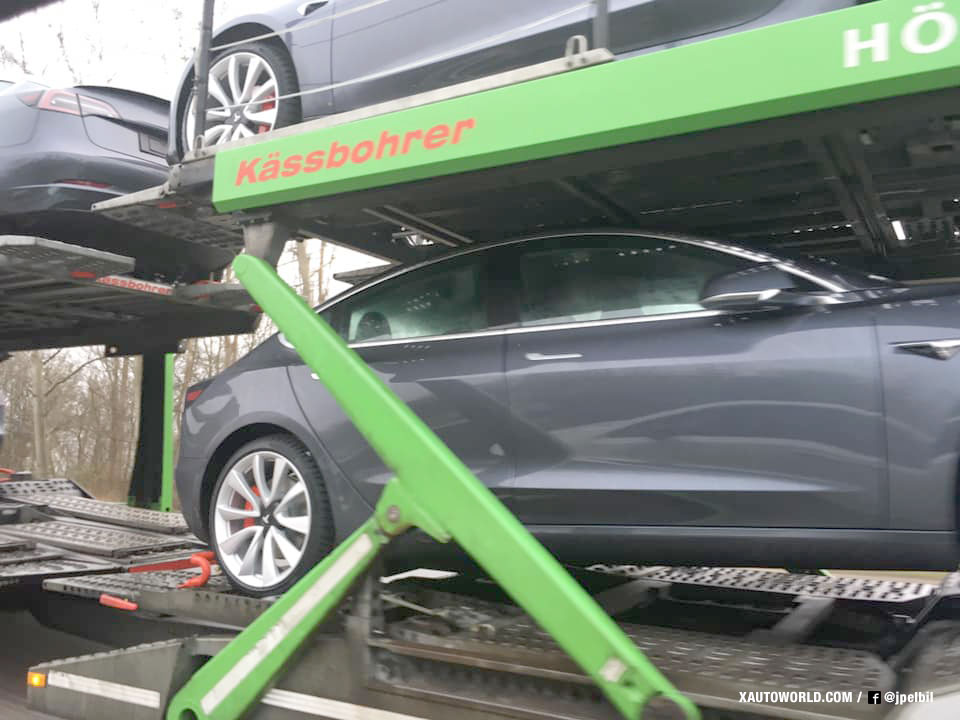 European Tesla Model 3 vehicles spotted in Denmark.