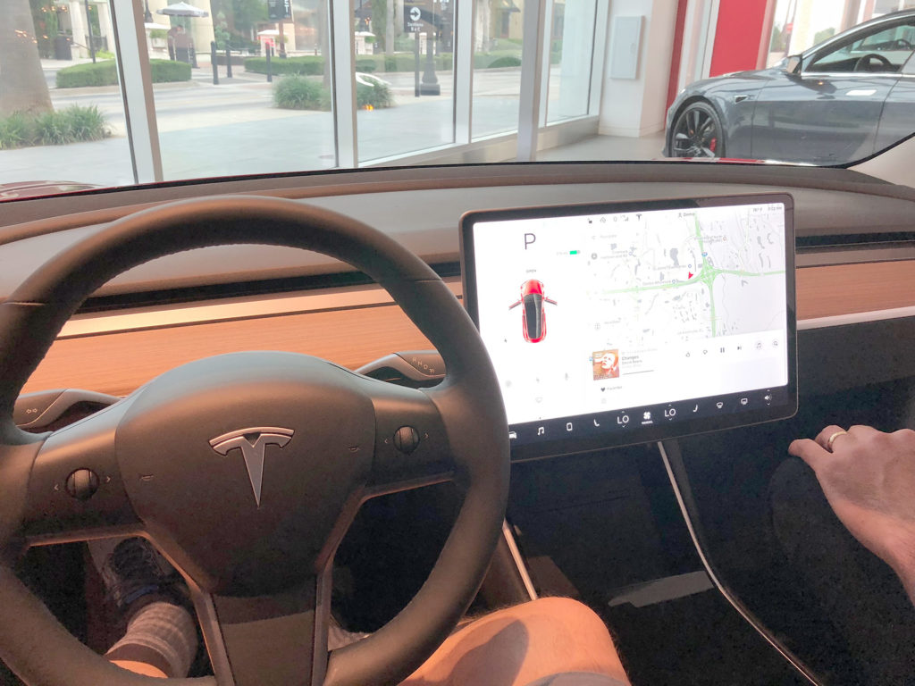 Tesla Model 3 at the Jacksonvlle, FL Tesla Store ready for delivery - Interior and center touchscreen