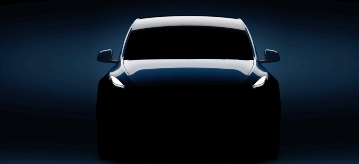 Tesla Model Y new teaser image on website and email invites to Mar 14 event.