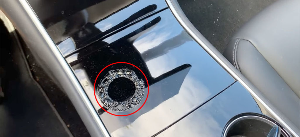 Tesla Model 3 center console film coating torn