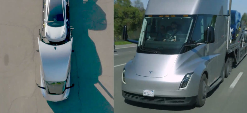 Tesla Semi Car Carrier - Carrying Tesla Model 3s on the trailer and cruising effortlessly