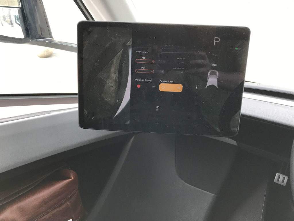 Tesla Semi Truck Interior: 15" touchscreen closeup