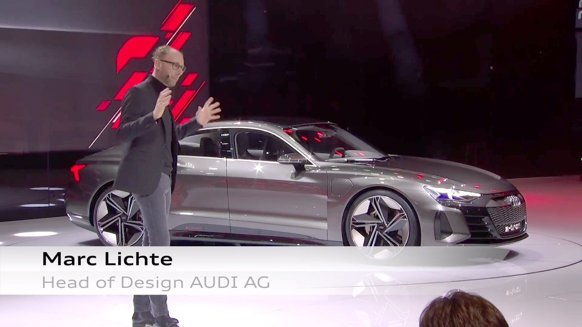 Head of Design Audi AG presents the e-tron GT concept at the 2019 Geneva Motor Show