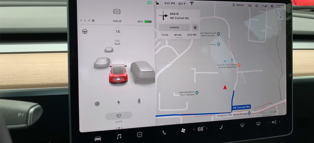New Driving Visualizations in the Tesla 2019.16.1 software update