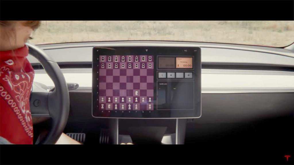 Playing Chess in a Tesla Model 3