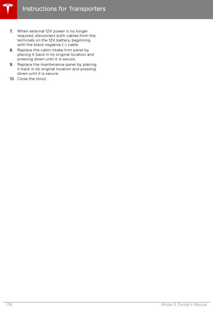 Tesla Model 3: Instructions for Transporters - Page 4.