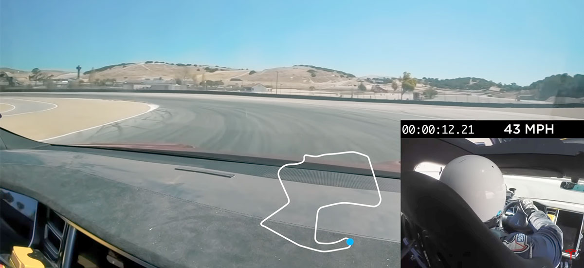 Tesla Model S new record lap at the Laguna Seca race track.