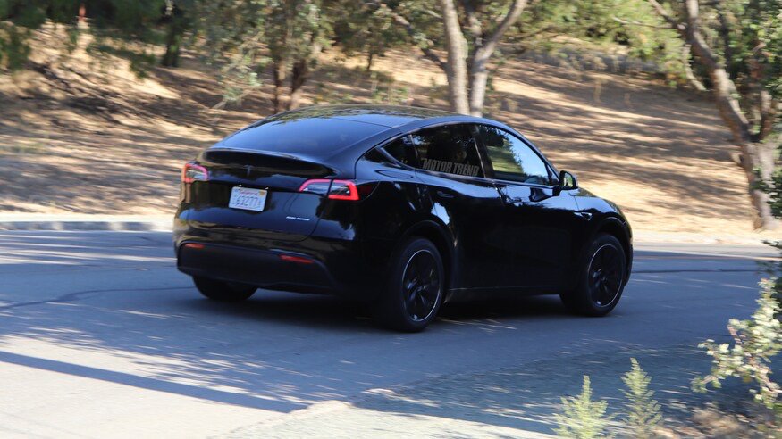Black Tesla Model Y - rear view