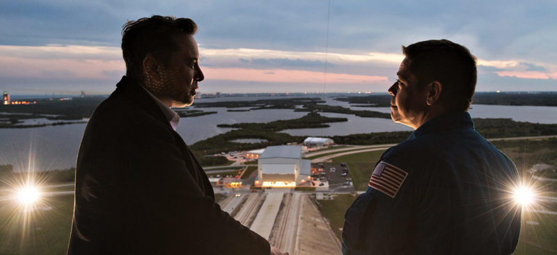 Elon Musk at NASA. Photo by Joel Kowsky.