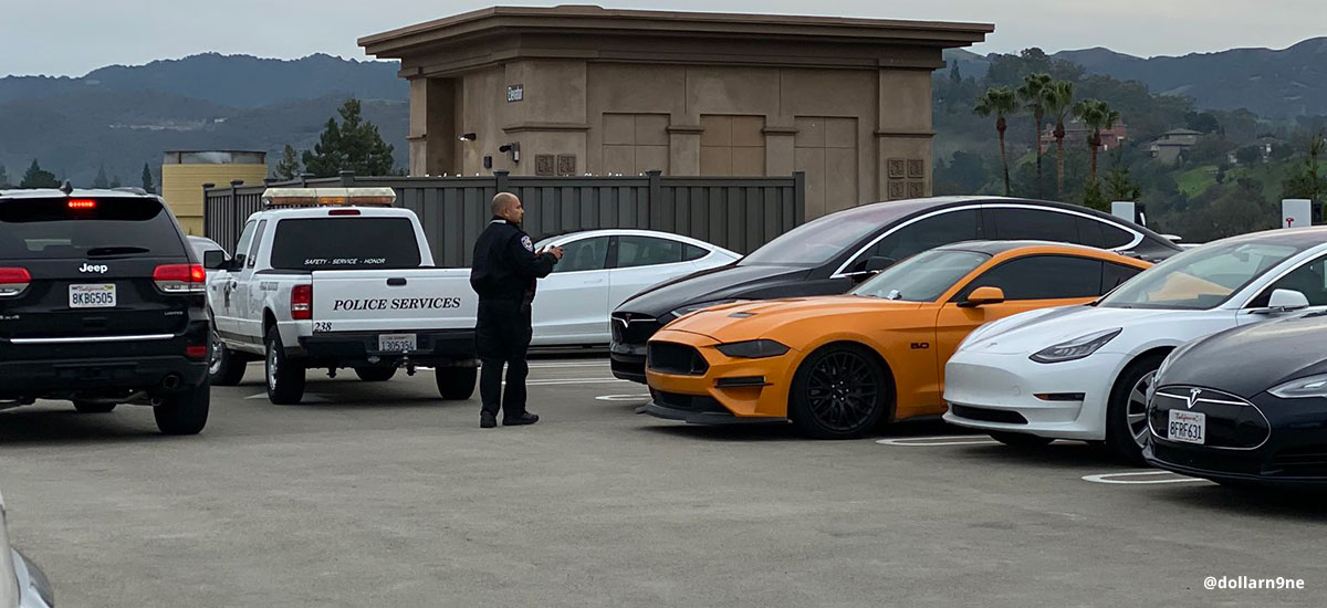 Police tows Ford Mustang with a ticket for ICE-ing the Deer Creek,CA Supercharger.