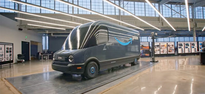 Behind the scenes video on Rivian's 100,000 electric vans for Amazon.